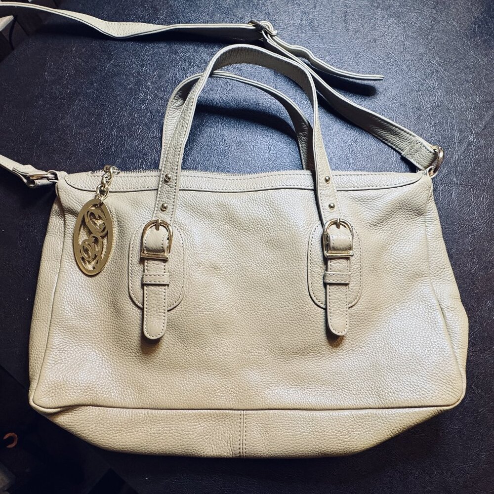 ONNA EHRLICH, TAN LEATHER DERIN SATCHEL SHOULDER BAG